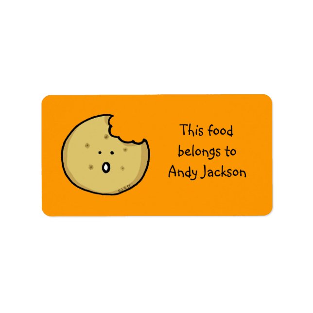 Food owner labels (cute cookie) (Front)