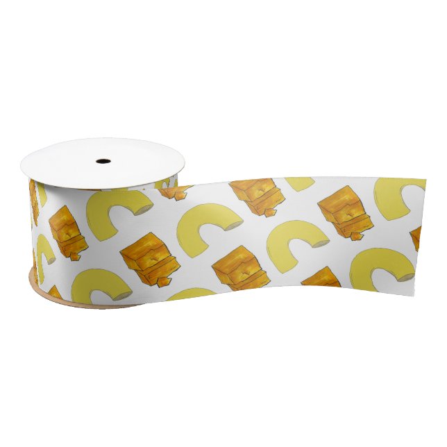 Food Pairing Elbow Macaroni Cheddar Mac & Cheese Satin Ribbon (Spool)