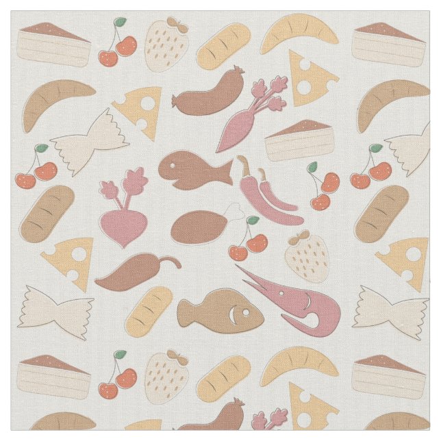 Food Pattern 2 Fabric (Close Up)