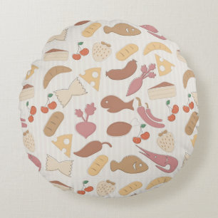 Food Pattern 2 Round Cushion