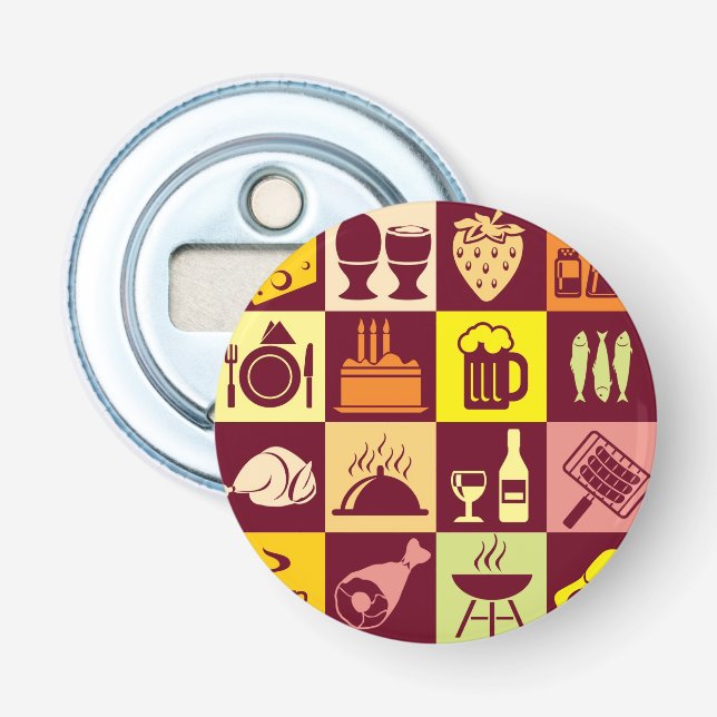 Food Pattern 3 Bottle Opener (Front)