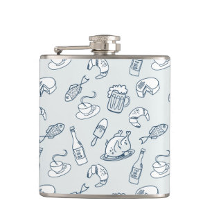 Food Pattern 3 Hip Flask