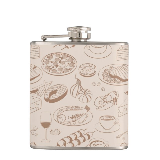 Food Pattern 3 Hip Flask (Front)