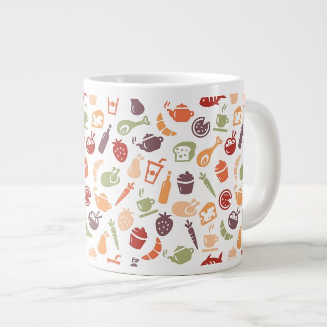 Food Pattern 3 Large Coffee Mug (Front Right)