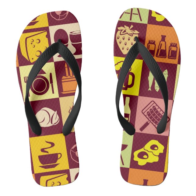 Food Pattern 3 Thongs (Footbed)