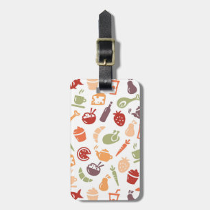 Food Pattern Luggage Tag