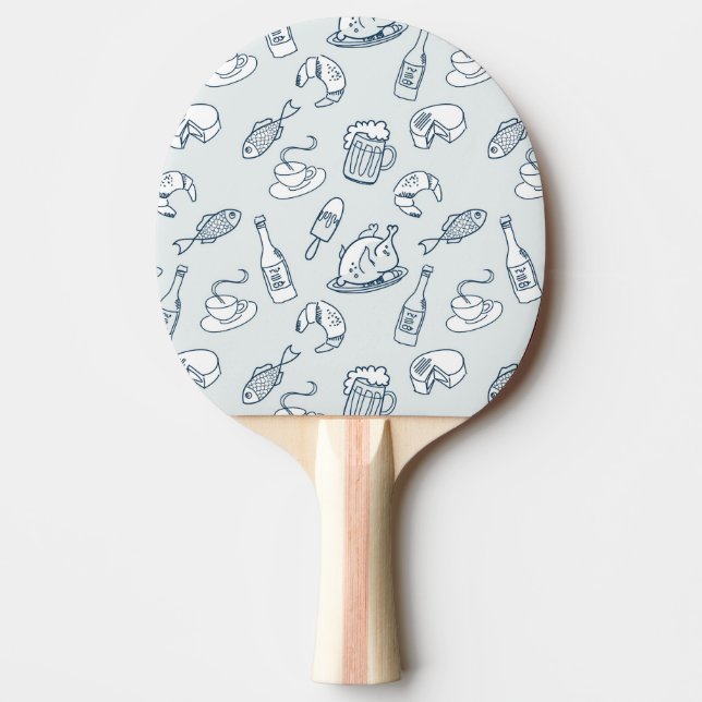 Food Pattern Ping Pong Paddle (Front)