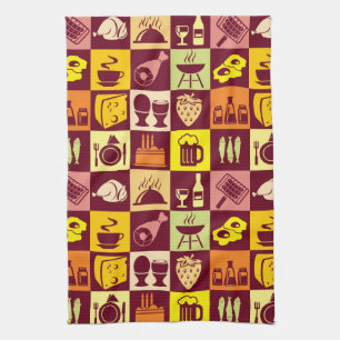 Food Pattern Tea Towel