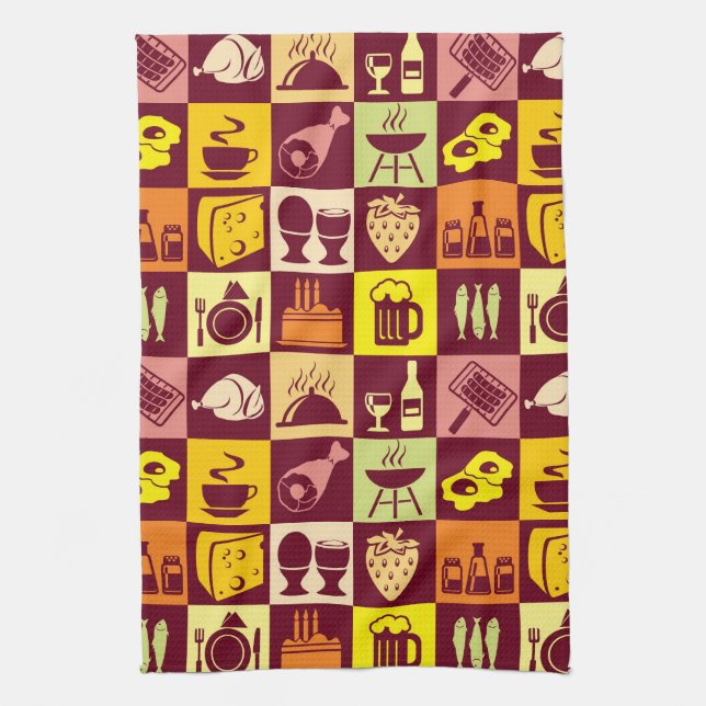 Food Pattern Tea Towel (Vertical)