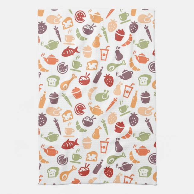 Food Pattern Tea Towel (Vertical)
