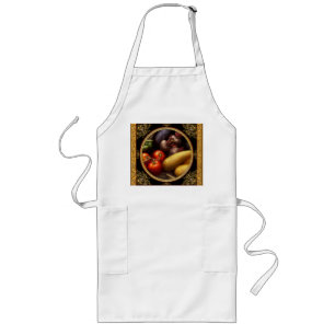 Food - Peppers, Tomatoes, Squash and Turnips Long Apron