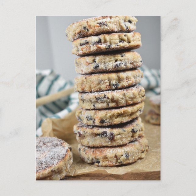 Food Photography British Pastry Welshcakes Stack Postcard (Front)