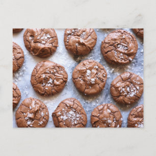 Food Photography Brownie Sea Salt Cookies Postcard