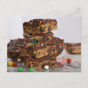 Food Photography Chocolate Chip Cookie Bars Postcard