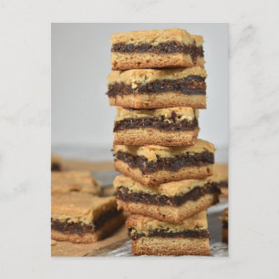 Food Photography Fresh Baked Fig Bar Stack Postcard