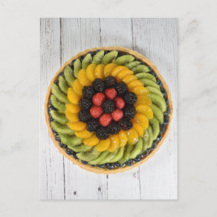 Food Photography Fresh Fruit Tart aux Fruits Postcard