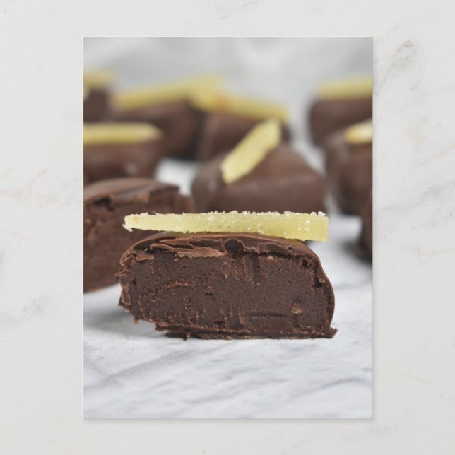 Food Photography Ginger Chocolate Bon Bons Postcard (Front)