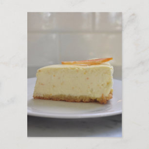 Food Photography Orange Cheesecake Cake Slice Postcard