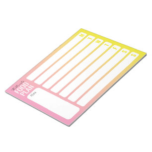 Food Plan Weekly Meal Planning Notepad