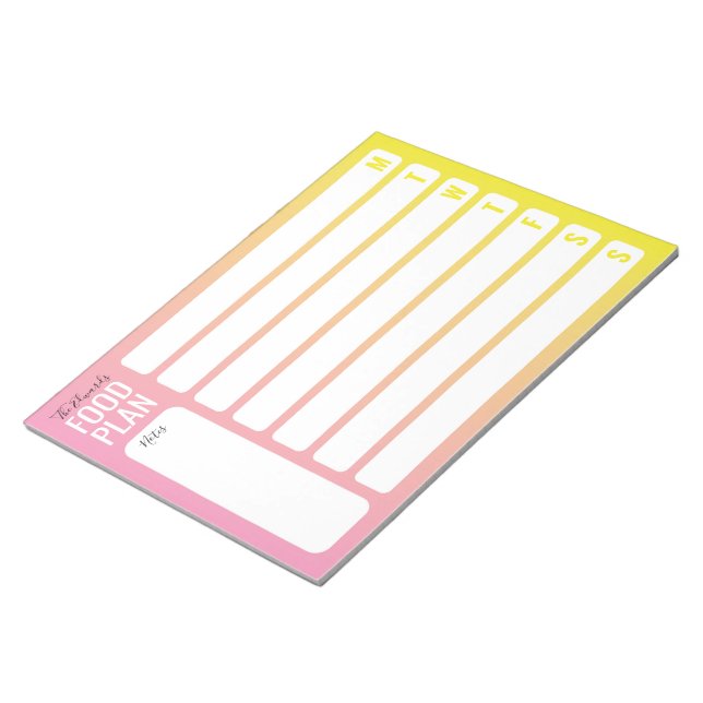 Food Plan Weekly Meal Planning Notepad (Angled)