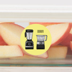 Food processor & blender cartoon illustration