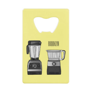 Food processor & blender cartoon illustration