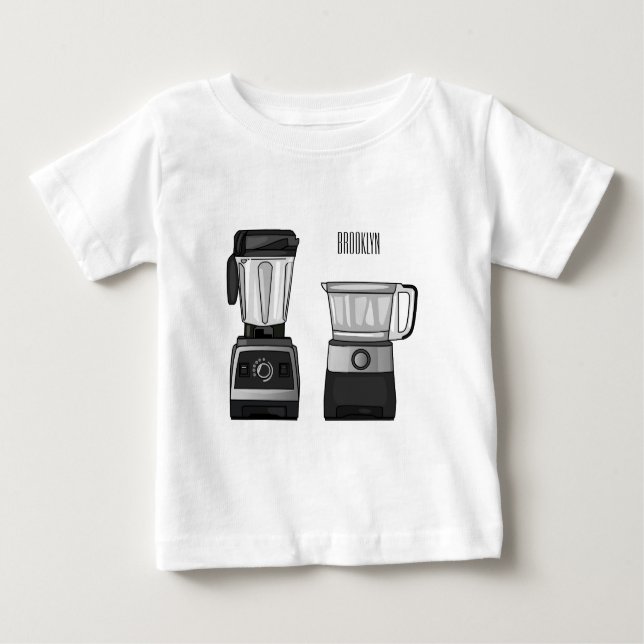 Food processor & blender cartoon illustration  baby T-Shirt (Front)