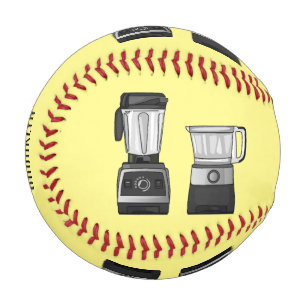 Food processor & blender cartoon illustration baseball