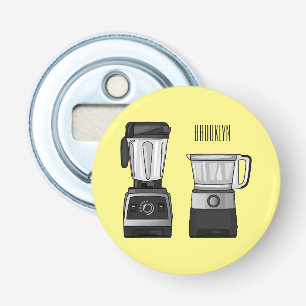 Food processor & blender cartoon illustration bottle opener