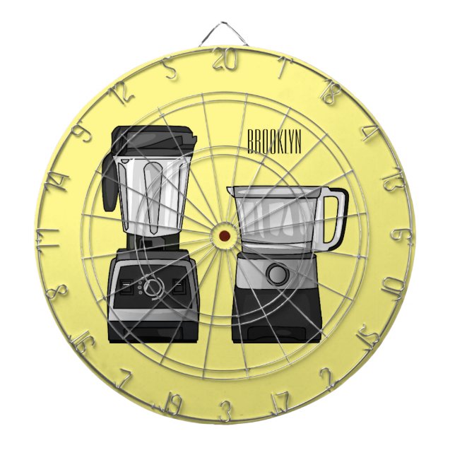 Food processor & blender cartoon illustration  dartboard (Front)