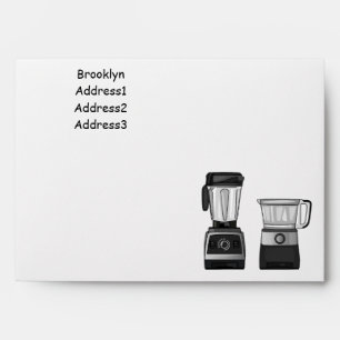 Food processor & blender cartoon illustration envelope