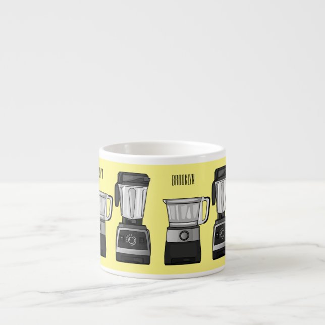 Food processor & blender cartoon illustration  espresso cup (Front)
