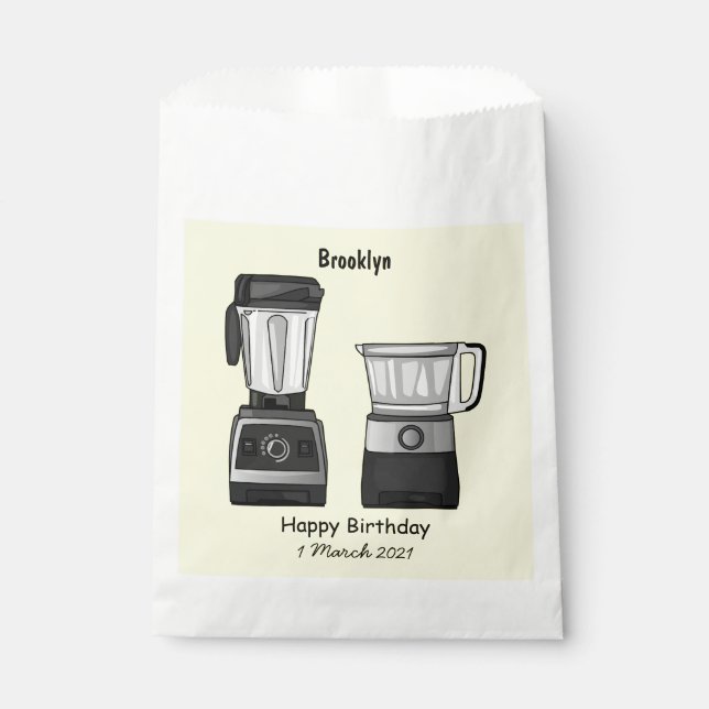 Food processor & blender cartoon illustration favour bag (Front)