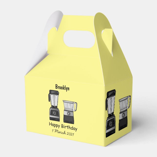 Food processor & blender cartoon illustration favour box (Front Side)