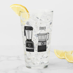 Food processor & blender cartoon illustration glass