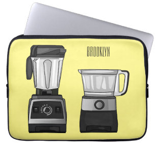 Food processor & blender cartoon illustration laptop sleeve