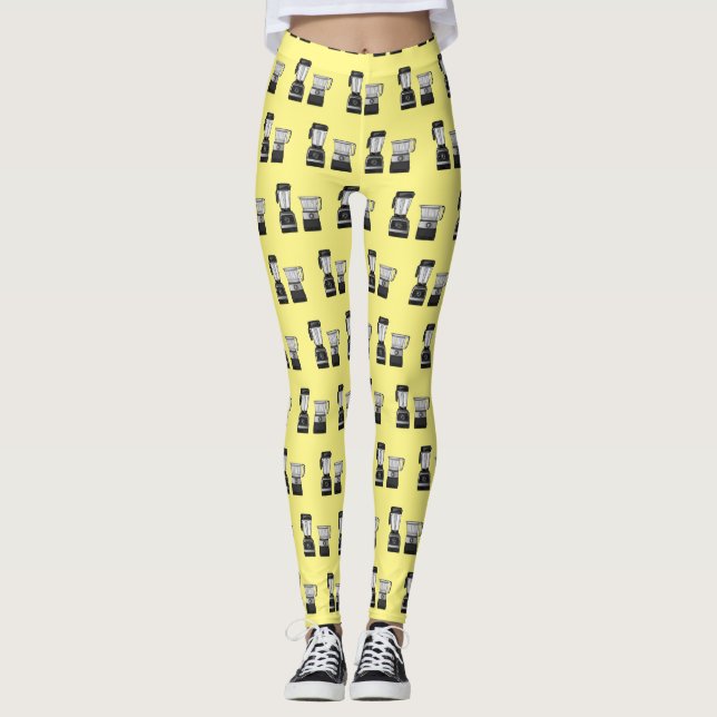 Food processor & blender cartoon illustration  leggings (Front)