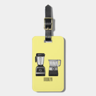 Food processor & blender cartoon illustration luggage tag