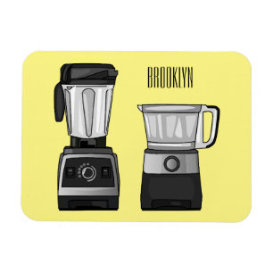Food processor & blender cartoon illustration magnet
