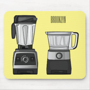 Food processor & blender cartoon illustration  mouse pad