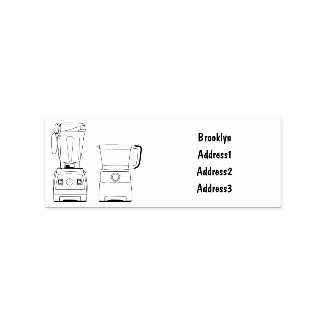 Food processor & blender cartoon illustration rubber stamp (Imprint)