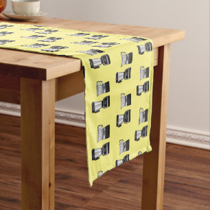 Food processor & blender cartoon illustration short table runner
