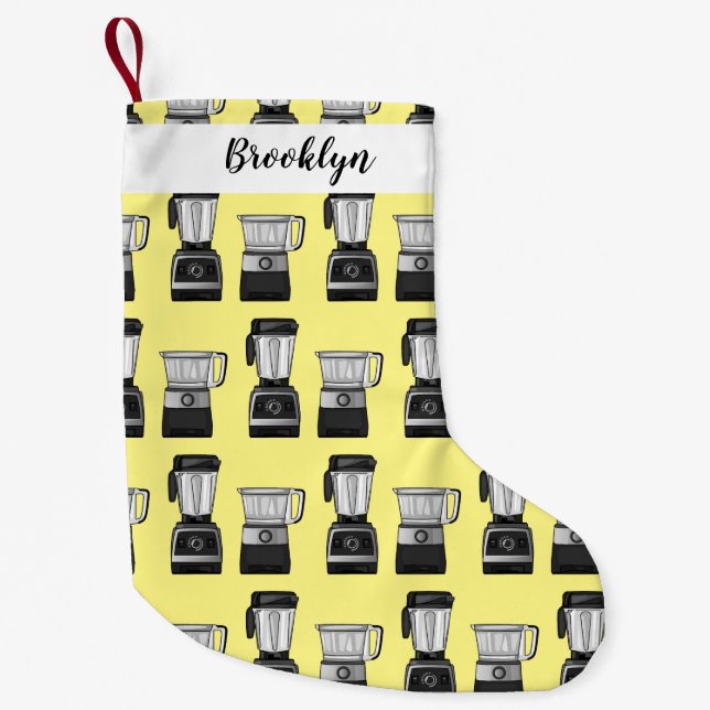 Food processor & blender cartoon illustration small christmas stocking (Front)