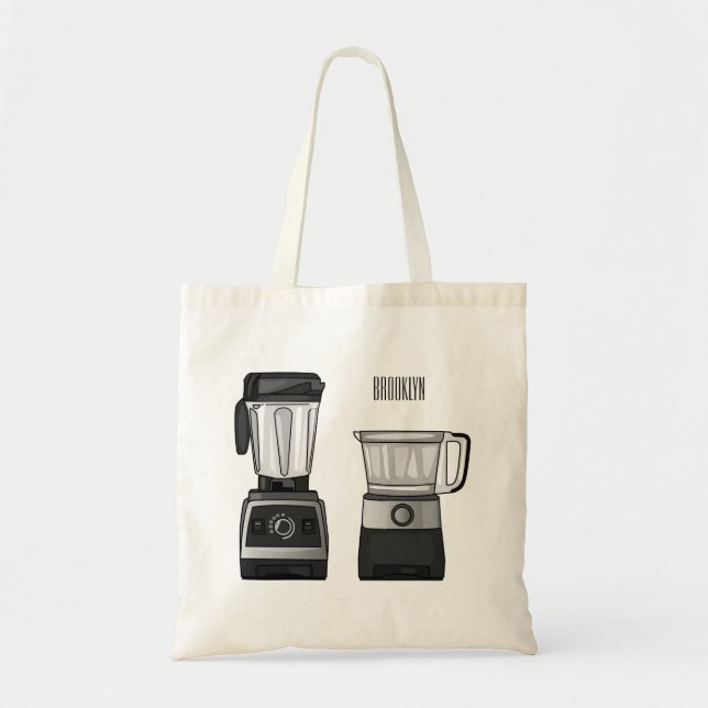 Food processor & blender cartoon illustration  tote bag (Front)