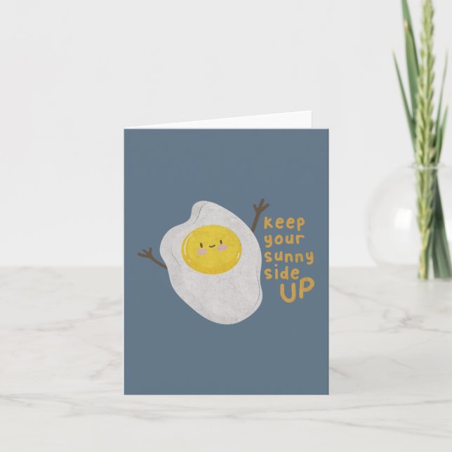 Food Pun: Keep Your Sunny Side Up Note Card (Front)