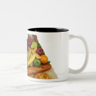 Food Pyramid Two-Tone Coffee Mug