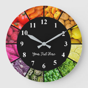 Food Rainbow Clock - Colorful Fruit and Vegetables