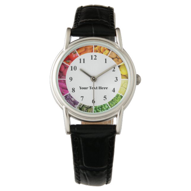 Food Rainbow Clock - Healthy Eating Fruit and Veg Watch (Front)