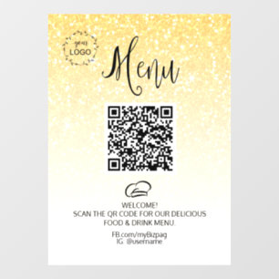 *~* Food Restaurant QR +  LOGO Menu Glitter 