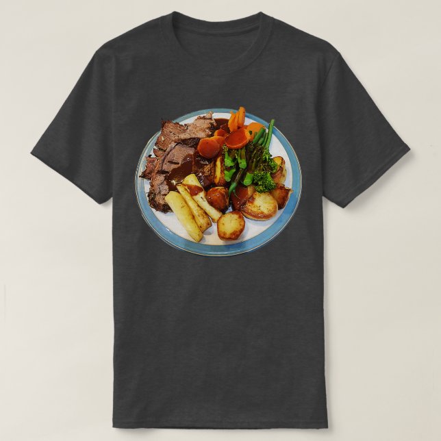 Food Roast Beef Dinner Photo T-Shirt (Design Front)